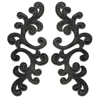 Accessoires de vêtements vintage DIY, patchs en dentelle brodée soluble dans l'eau, à appliquer en paires LT2924A