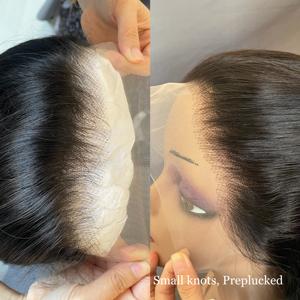 Pelucas de Cabello Humano con Encaje HD 13x6, Cutícula Alineada, Cabello Indio Virgen, Sin Pegamento, Ondulado, Brasileño - Product Image 4