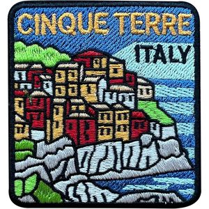 Cinque Terre Italy Embroidery Patch 3 Inches Iron On Sew On Travel <b>Applique</b> Fabric Patch - Product Image 1