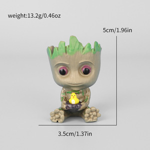Vase décoratif en résine peinte à la main, motif Fleur, Arbre, Homme, Nid d'oiseau, <span class=keywords><strong>Groot</strong></span> - Gardiens de la Galaxie, pour voiture, emballé - Product Image 4