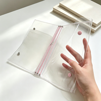 Cahier transparent A5 pour étudiants avec reliure à anneaux transparente