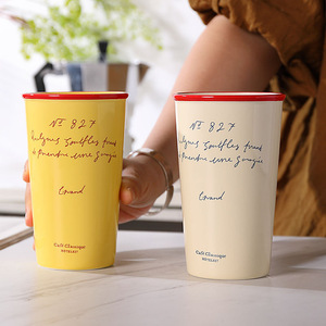 Customized <b>Ceramic</b> Coffee Tumbler Retro <b>Ceramic</b> <b>Mug</b> Without Handle Breakfast Cup for Cereal and Milk - Product Image 5