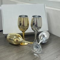 Verres à vin électro-plaqués or et argent, finition miroir métallique, gobelets pour mariage, fête, bar, verres à vin rouge et blanc