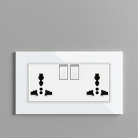 Prise électrique à panneau en verre Delviz, sans logo, AC 110~250V, prise murale double 13A UK, contrôle par interrupteur, prise universelle
