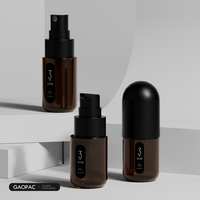 Botol Skincare PET Amber Tebal Ukuran Kecil 20ml 25ml 30ml untuk Kemasan Sampel Serum Perjalanan dengan Pompa & Tutup Ulir