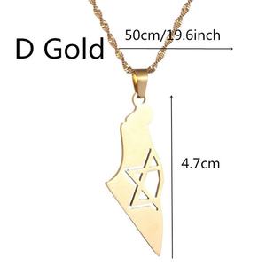 Collier Carte du Monde en Acier Inoxydable Plaqué Or 18K Anti-ternissement, Collier Étoile de David Religieux pour Femmes, Hommes et Filles - Product Image 6