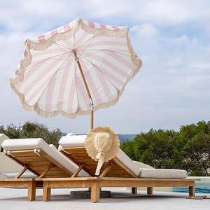 Складной пляжный зонт OEM высокого качества из водонепроницаемой полиэстеровой ткани с хлопковыми кисточками, современный дизайн, защита от солнца <span class=keywords><strong>UPF</strong></span> 50+, для использования на открытом воздухе - Product Image 4