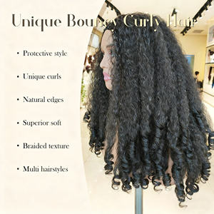 Extensions de cheveux synthétiques bouclés Yaki en V, légères, faciles à porter, mouvements naturels, look tendance, couleurs vibrantes, transparentes - Product Image 5