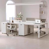 Meubles de bureau de conception moderne, dimensions standard de qualité, double face, bureau, poste de travail pour 2 à 6 personnes, bureau d'ordinateur de bureau.