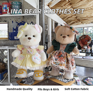 ชุดเปลี่ยนตุ๊กตาหมีลิน่า ขนาดกลาง 30 ซม. ทำจากผ้าฝ้ายทำมือ สำหรับตุ๊กตาหมีเท็ดดี้เทลส์ ของขวัญสำหรับทุกเพศ อุปกรณ์เสริมเสื้อผ้าตุ๊กตา - Product Image 2