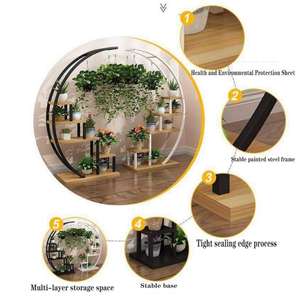 Estante de Exhibición de Flores para <span class=keywords><strong>Interior</strong></span> y Jardín, Soporte de Madera para Balcón - Product Image 3