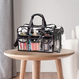 Bolsa de Cosméticos Portátil Tridimensional Transparente de PVC con Cierre, Estuche Plegable para Lápices, Embalaje Duradero Resistente al Agua - Product Image 4