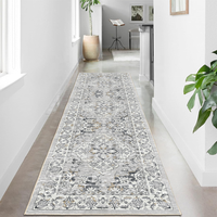 Tapis de couloir en velours cristal lavable imprimé, long tapis de sol de cuisine antidérapant avec support en gel, écologique