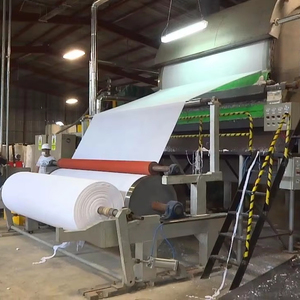 Máquina de Fabricação de Papel Higiênico e Guardanapos de Polpa de Bambu para Projetos Turnkey com PLC, Caixa de Câmbio, Motor e Bomba - Product Image 1