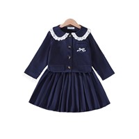 Vente flash - Automne-hiver - Nouvelle collection - Ensemble jupe et manteau à manches longues de style coréen pour petites filles - Ensembles de vêtements pour filles - Costumes tendance