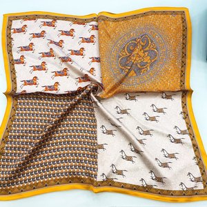 Nouveau Foulard Carré en Soie 100% <span class=keywords><strong>pour</strong></span> Femme, Style Européen, Imprimé à Pois et Blocs de Couleurs, Écharpe d'Été - Product Image 4