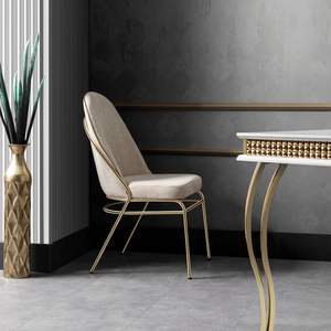 Silla de Comedor Moderna Minimalista Tapizada con Estructura de Acero Inoxidable para Hogar y Restaurante Rosse Turquía - Product Image 3