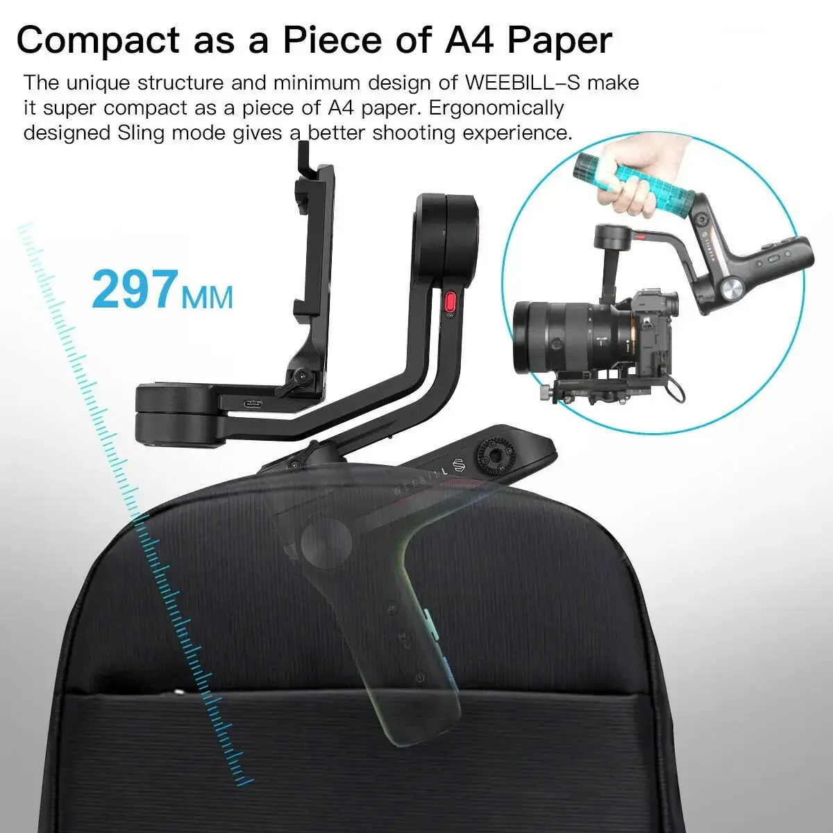 ZHIYUN Weebill S 3軸ハンドヘルドジンバルスタビライザー ミラーレス