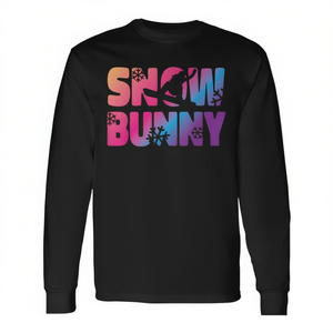 T-shirt à manches longues Snow Bunny, design ski, imprimé coloré, vêtements d'hiver - Product Image 2