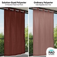 Cortinas Exteriores Impermeables de Color Borgoña Intenso, con un Diseño Elegante para Espacios Exteriores Sofisticados