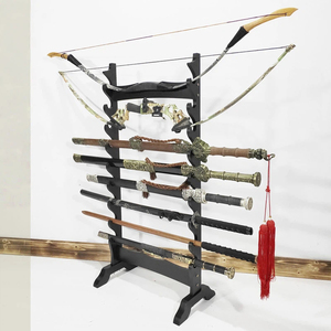 Support d'exposition d'épées à plusieurs niveaux pour sol WJU09, 6 à 12 niveaux, pour <span class=keywords><strong>katana</strong></span>, arcs traditionnels, armes, artisanat en bois - Product Image 1