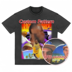 T-<span class=keywords><strong>shirt</strong></span> décontracté unisexe en toile à manches courtes, coupe ample et oversize, 100 % coton, délavé à l'acide, anti-boulochage - Product Image 4