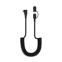 Câbles Accessoires couramment utilisés Câble de charge personnalisé 2 en 1 Ressort Coude à 90 ° Câble de type C pour iPhone 15 Pro Max.