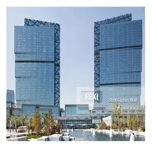 Aluminium Whole Curtain Wall Awning Windows Price Office Building Facade Glass Stick Curtain Wall System