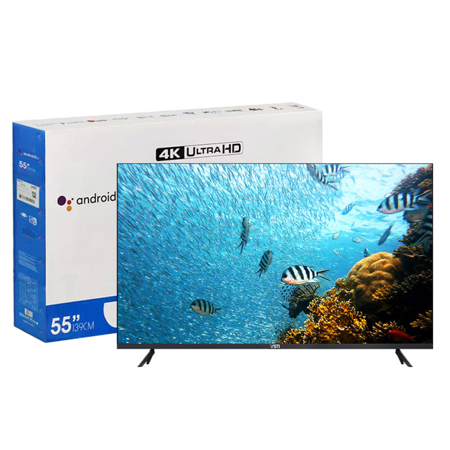 55 Inches 4K Ultra HD Android 9 Smart LED TV with USB/Wi-Fi/VGA Full Screen LCD Black 60Hz CE Certified