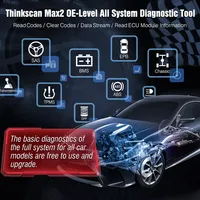 THINKCAR-herramientas de diagnóstico ThinkScan Max 2, escáner OBD, función de Sistema completo CANFD 28, reinicio, programación Universal de llaves de coche, 2022