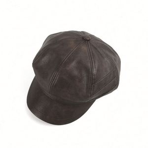 Nouveau Chapeau Gavroche Tendance 2024 en Cuir PU Style Vintage Britannique pour Femme – Béret Élégant Automne Hiver - Product Image 5