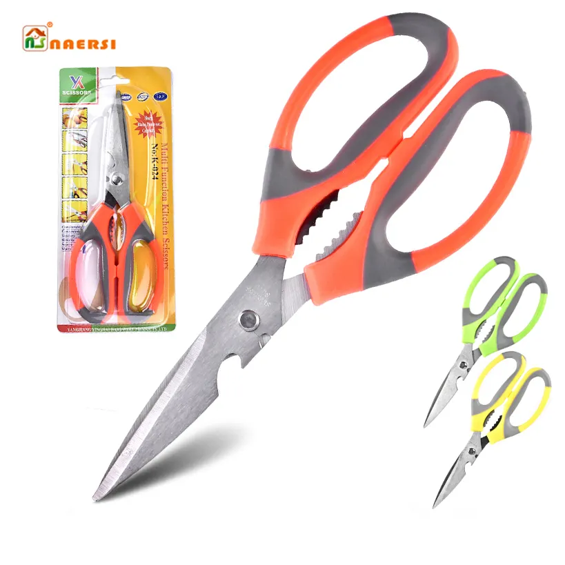 bone separpoultry fish meat crab vegetable steel kitchen shears curved heavy duty kitchen scissors