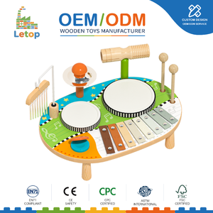 Table musicale en bois Letop, ensemble d'instruments de musique pour les tout-petits de 2 à 4 ans, jouet éducatif Montessori pour l'apprentissage précoce - Product Image 1
