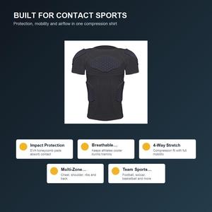 Maillot <span class=keywords><strong>de</strong></span> protection <span class=keywords><strong>de</strong></span> football pour adulte avec rembourrage EVA et silicone antidérapant pour sports <span class=keywords><strong>de</strong></span> collision, protection corporelle compressive - Product Image 4