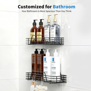 2-Pack Corner <b>Shower</b> <b>Caddy</b> Adhesive Wall Mounted 201 Stainless Steel Bathroom Corner Shelf for Toiletries Storage - Product Image 4