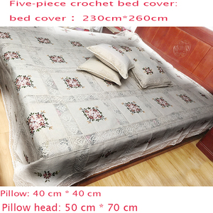 Juego de Ropa de Cama Bordada a Mano con Cinta, 5 Piezas, Tamaño King y Queen, Colcha, Cubrecama, Patchwork, Encaje, Hueco, Sábanas para el Hogar - Product Image 4