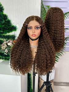 Perruque Lemoda 100% Cheveux Humains Vierges Bruts Birmans Bouclés, Perruque Frontale HD 13x6 avec Dentelle, Cuticules Alignées, Sensation Osseuse, Pointes Épaisses - Product Image 1