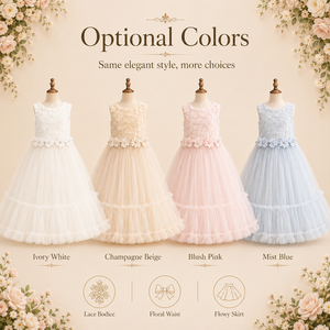 Abito da Principessa in Tulle Bianco <span class=keywords><strong>per</strong></span> Ragazze 8-16 Anni Vestito da <span class=keywords><strong>Damigella</strong></span> <span class=keywords><strong>per</strong></span> Feste con Ricami in Pizzo Fiocco sulla Schiena Abito da Cerimonia Vaporoso - Product Image 5