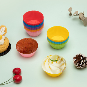 Manufacturer's Ready-Made 7cm Round <b>Silicone</b> Cake Cup Mold for <b>Baking</b> Muffins & Cakes - Product Image 1