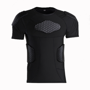YOUNGSON Youngson Maillot de rugby personnalisable avec protection intégrale, rembourrages d'épaule en EVA, noir, compressif et entièrement ajustable - Product Image 3