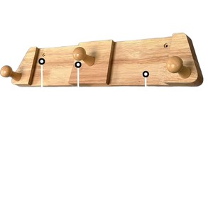 Wooden <b>Wall</b> Mounted Rack With Hooks For <b>Storage</b> And Display Rectangle Shape <b>Hanging</b> Type - Product Image 1