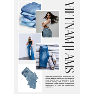 กางเกงยีนส์พรีเมี่ยมระบายอากาศได้ดีสำหรับผู้ชายปรับแต่งได้ปรับแต่งได้แบบใหม่สบายๆสไตล์ฮาเร็มซักกลางจากเวียดนามโดยตรง - Product Image 2