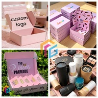 Boîtes d'expédition postales en carton ondulé rose personnalisées avec logo pour cosmétiques, vêtements, bijoux, perruques, cils, emballages en papier