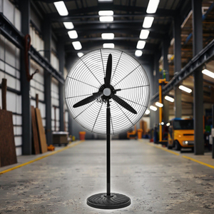 Ventilador Industrial de Pedestal Redondo de Metal de 20/26/30 Pulgadas, Refrigerado por Aire, 3 Velocidades, Alta Eficiencia, para Uso en Exteriores, Hoteles y Ventilación Industrial - Product Image 3