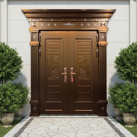 Portail de villa GUCI personnalisé en acier inoxydable, style moderne du milieu du siècle, couleur cuivre, laiton, bronze, sécurité antivol pour entrée principale