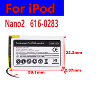 ISUNOO Pengganti Baterai Li-ion Isi Ulang 3.7V Kapasitas Tinggi 350mAh untuk ipod Nano 2nd Gen Nano 2