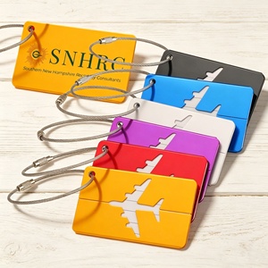 Custom Metal Luggage Tags, Airplane Baggage Tag, Bagpack Bag Travel <b>Gift</b> for Business & Vacation, Promotional <b>Gifts</b> - Product Image 1