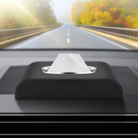 Porte-mouchoirs universel pour voiture en cuir PU, boîte à mouchoirs fine pour la décoration intérieure du tableau de bord, adapté à BMW, Toyota, VW, Benz, Audi, VW