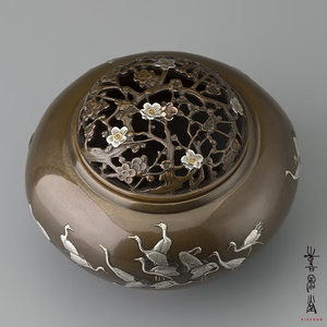 Quemador de Incienso Japonés Kisendo Senbazuru, Aromático y de Lujo, Koro de Cobre al por Mayor, Decoración Dorada y Plateada, Arte, Regalo Premium - Product Image 2
