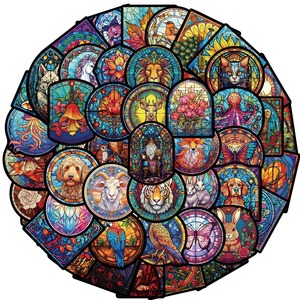 50 autocollants muraux en PVC imprimés d'animaux en verre teinté, ronds, autocollants décoratifs pour la décoration de la maison - Product Image 2
